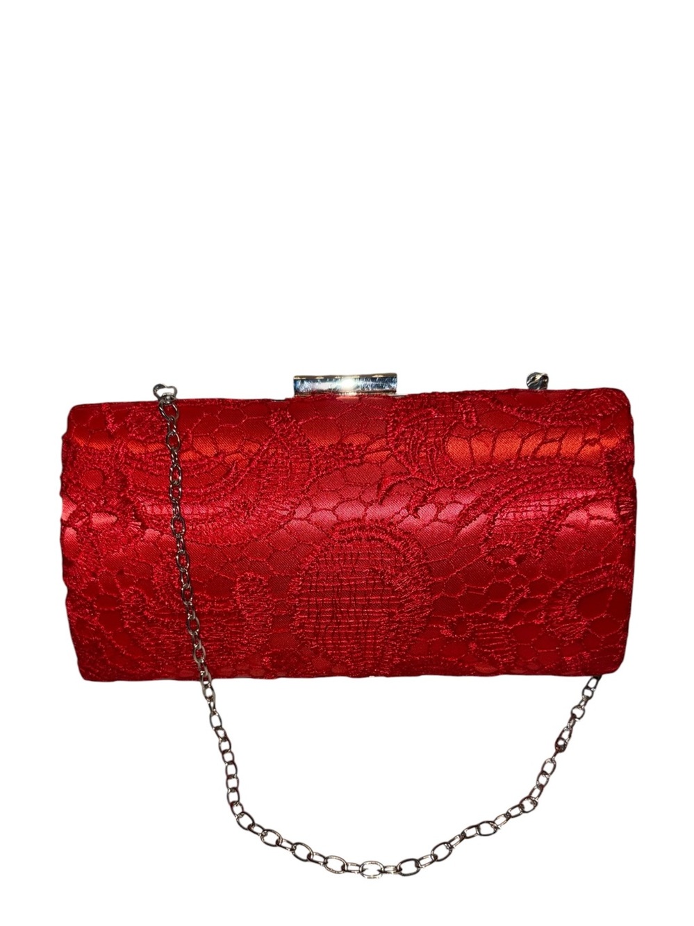 PRINCESSA Hard Sided Lace over Satin Clutch Evening Bag - NWT
